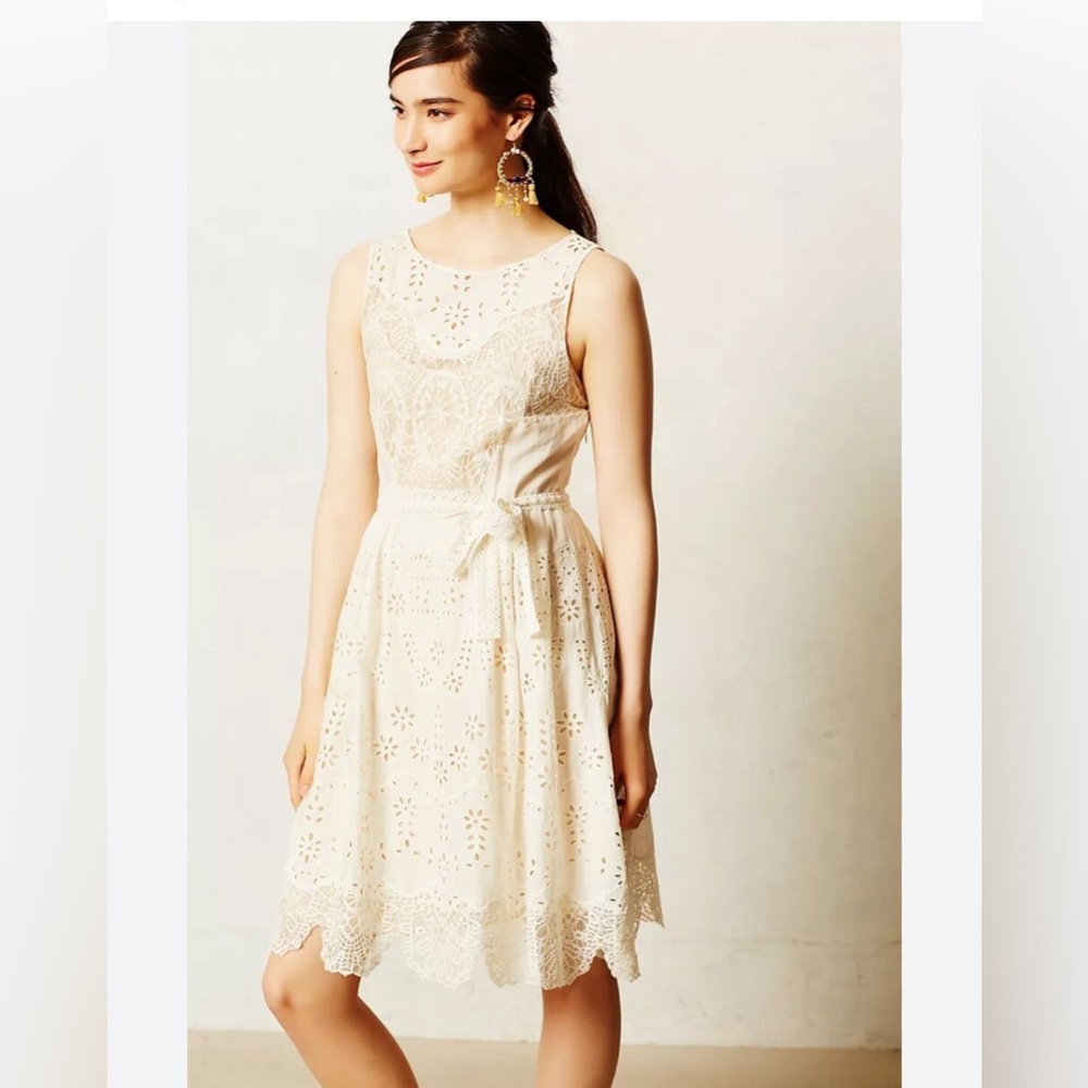 Anthropologie Eyelet Dress Size 4